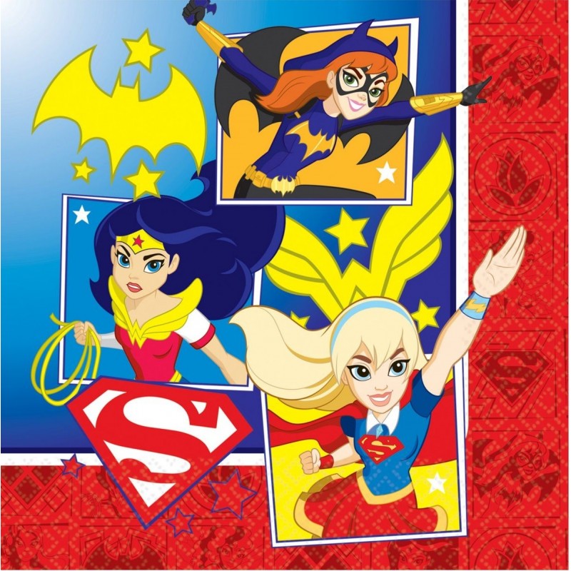 Super Hero Girls Large Napkins (Pack of 16) | Superhero Girl