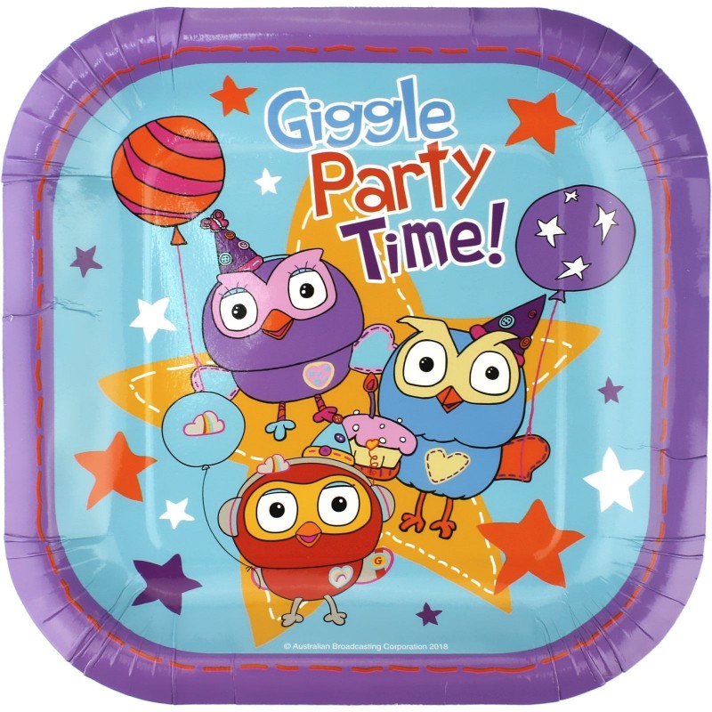 Giggle and Hoot Large Plates (Pack of 8) | Giggle and Hoot Party Supplies