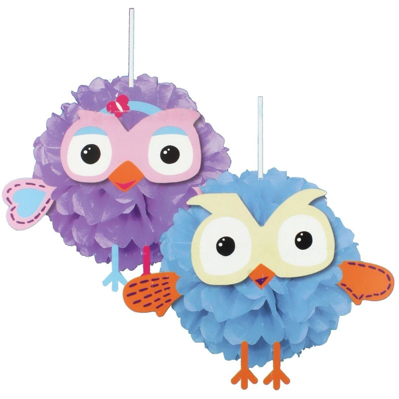 Giggle and Hoot Fluffy Decorations (Pack of 2) | Discontinued Party Supplies