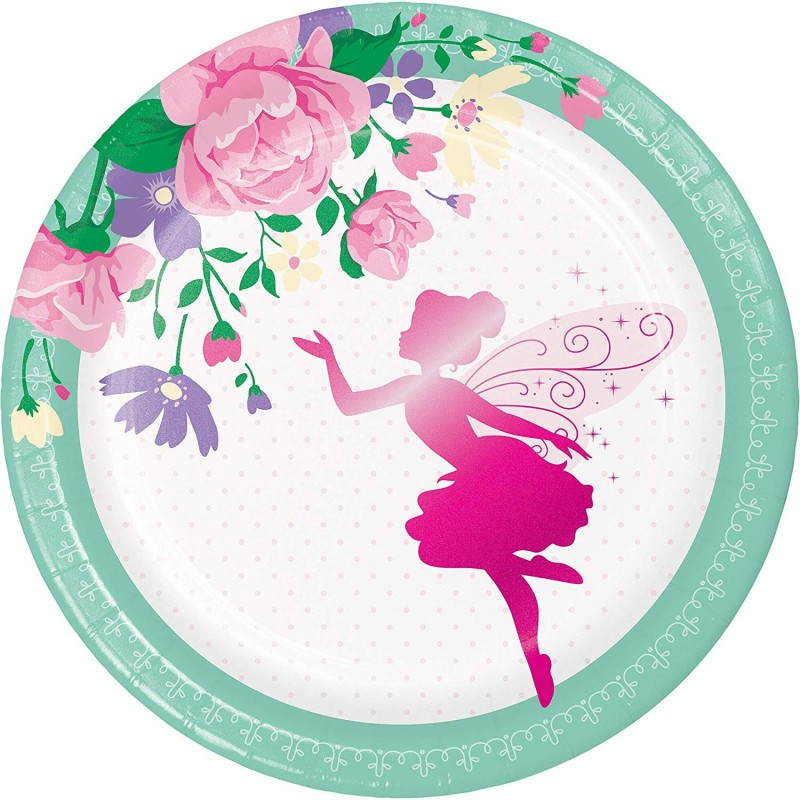 Floral Fairy Sparkle Small Plates (Pack of 8) | Fairies Party Supplies