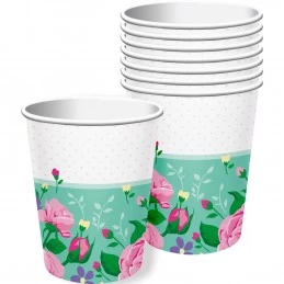 Floral Fairy Sparkle Paper Cups (Pack of 8) | Fairies Party Supplies