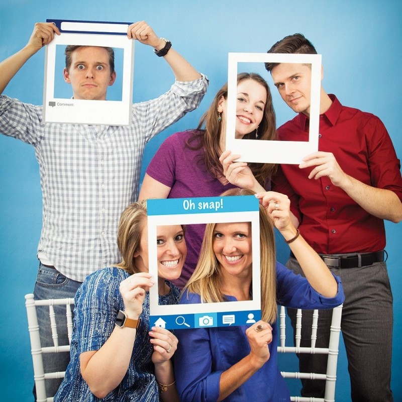 Social Media Photo Booth Frames (Set of 3) | Photo Booth Props Party Supplies