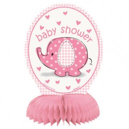 Pink Baby Elephant Mini Honeycomb Centrepieces (Pack of 4) | Pink Baby Elephant Party Supplies