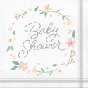 Pink Floral Baby Shower Large Paper Napkins (Pack of 16)