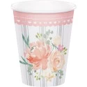 Pink Floral Baby Shower Paper Cups (Pack of 8)