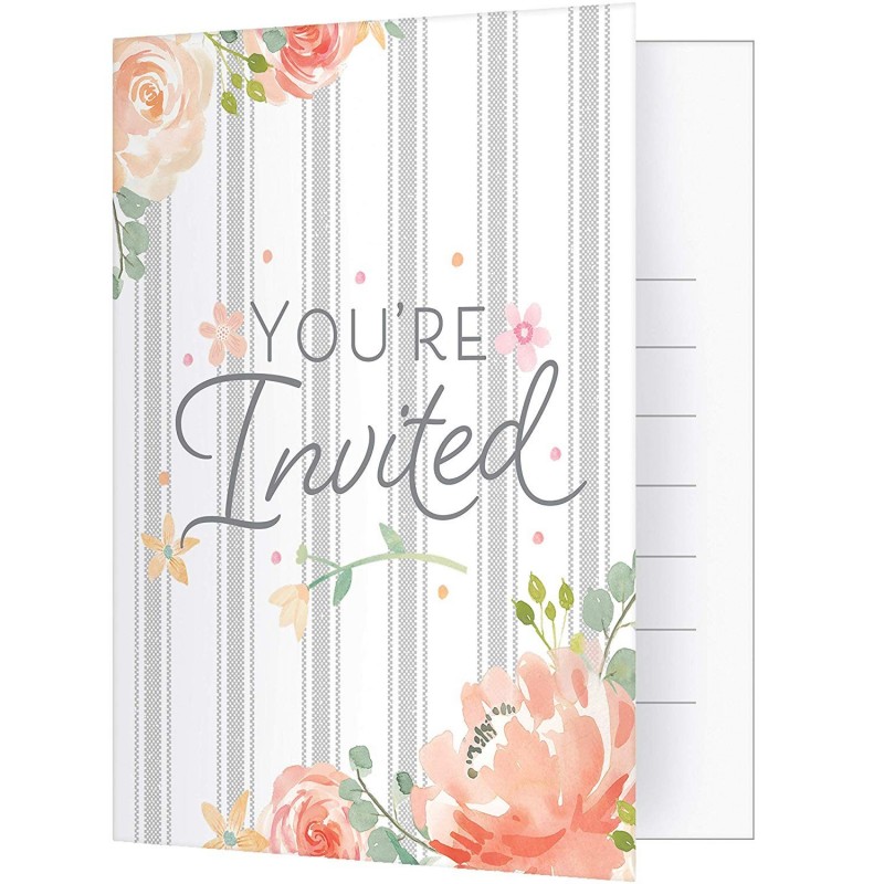 Farmhouse Floral Party Invitations Pack Of 8 Floral Baby