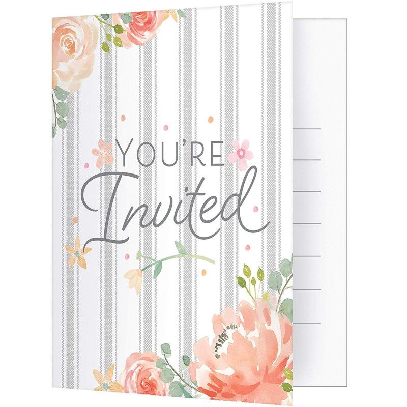 Farmhouse Floral Party Invitations (Pack of 8) | Floral Baby Girl Party Supplies