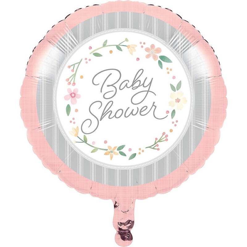 Farmhouse Floral Baby Shower Foil Balloon | Floral Baby Girl Party Supplies
