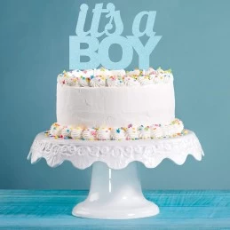It's A Boy Blue Glitter Cake Topper | Decorations Party Supplies