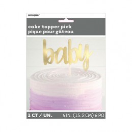 Baby Shower Gold Foil Cake Topper | Decorations Party Supplies