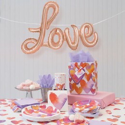 Rose Gold Love Foil Letter Balloon Banner | Letter Balloons Party Supplies