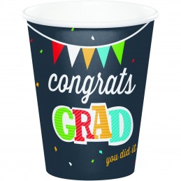Head of Class Graduation Paper Cups (Pack of 8) | Graduation Party Supplies