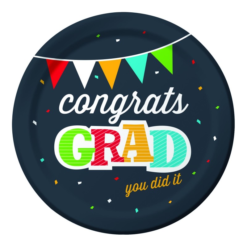 Head of Class Graduation Small Plates (Pack of 8) | Graduation Party Supplies
