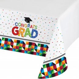 Fractal Fun Graduation Plastic Tablecloth | Graduation Party Supplies
