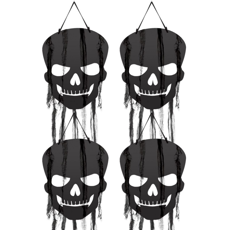 Hanging Skull Cutout Decorations (Pack of 4) | Halloween Decorations