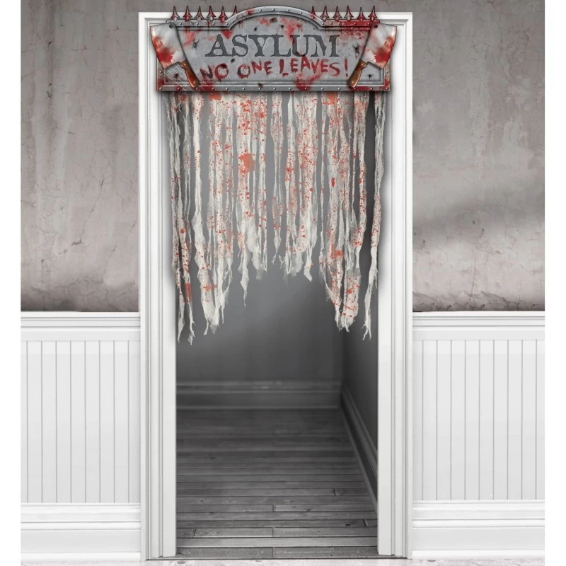 Asylum Doorway Curtain | Halloween Party Supplies
