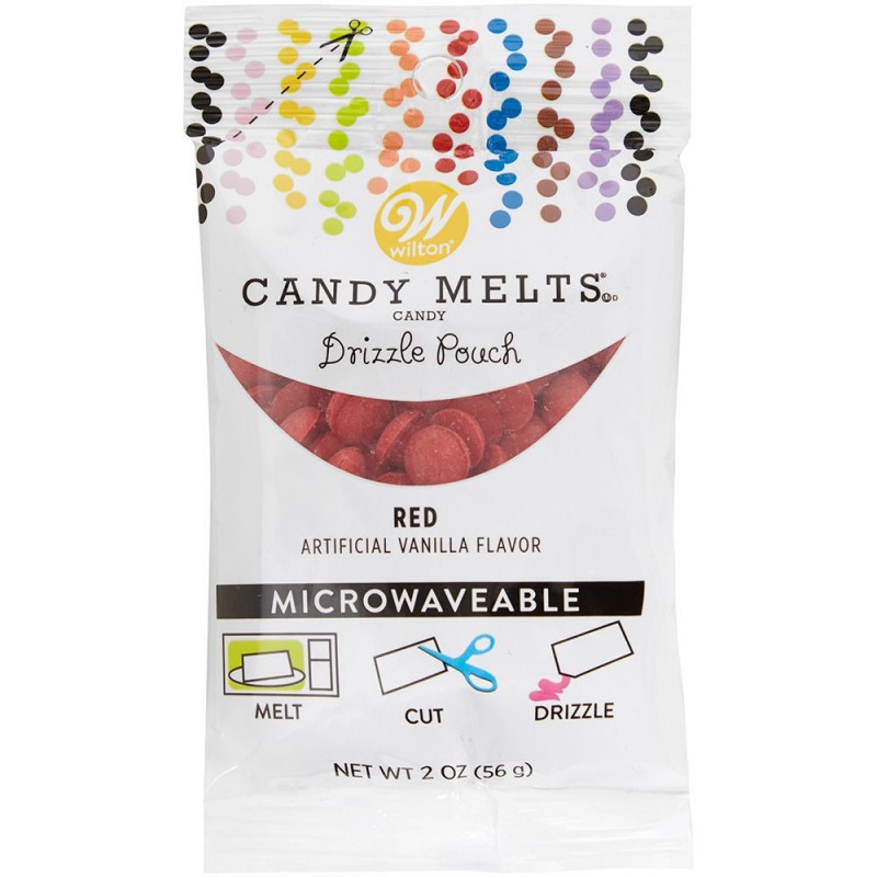 Wilton Red Candy Melts Drizzle Pouch (56g) | Discontinued Party Supplies
