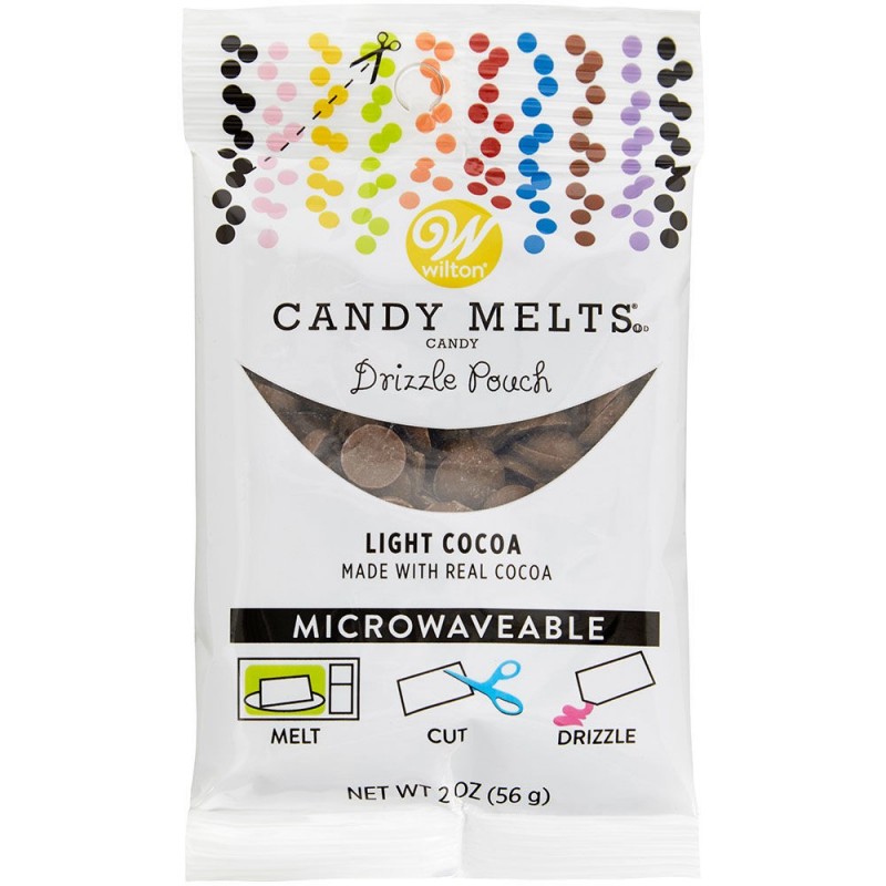 Wilton Light Cocoa Candy Melts Drizzle Pouch (56g) | Discontinued Party Supplies