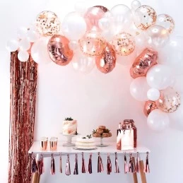 Ginger Ray Rose Gold Balloon Arch Kit (71 Piece) | Balloon Garland Kit Party Supplies