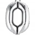Silver Number 0 Balloon 86cm