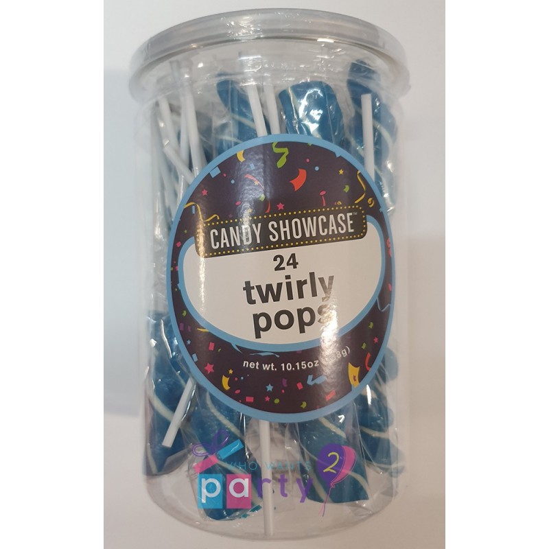 Blue Twirl Lollipops (24 Pack) | Discontinued Party Supplies