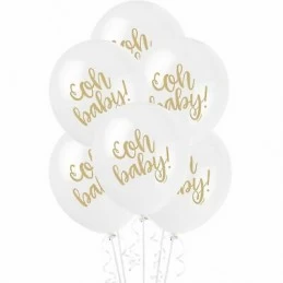 Oh Baby! Baby Shower Latex Balloons (Pack of 8) | Oh Baby Party Supplies