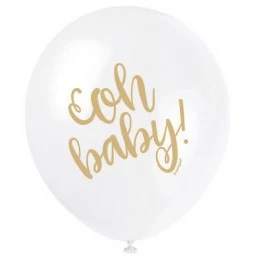 Oh Baby! Baby Shower Latex Balloons (Pack of 8) | Oh Baby Party Supplies