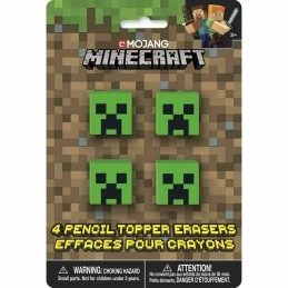 Minecraft Pencil Top Erasers (Pack of 4) | Minecraft Party Supplies