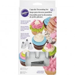 Wilton Cupcake Decorating Piping Tips & Bags Set (12 Pieces) | Wilton Party Supplies