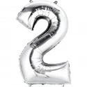 Silver Number 2 Balloon 86cm