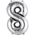 Silver Number 8 Balloon 86cm