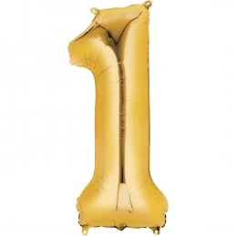 Gold Number 1 Balloon 86cm | Number Balloons Party Supplies