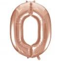 Rose Gold Number 0 Balloon 86cm