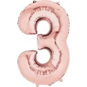 Rose Gold Number 3 Balloon 86cm