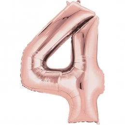 Rose Gold Number 4 Balloon 86cm | Number Balloons Party Supplies