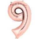 Rose Gold Number 9 Balloon 86cm