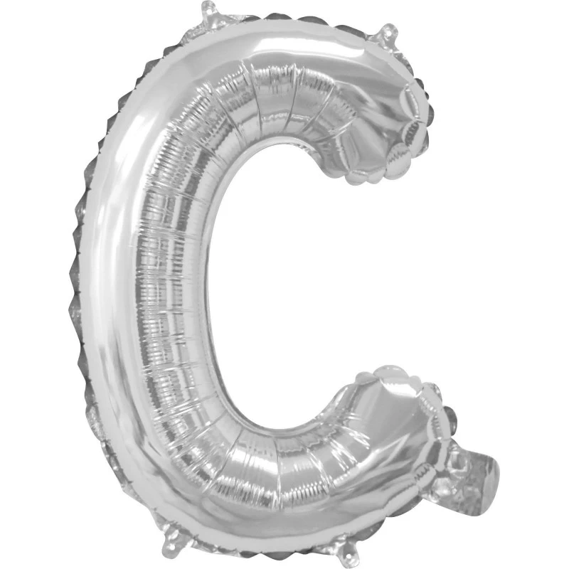 Silver Letter C Balloon 35cm | Letter Balloons Party Supplies