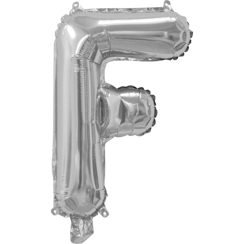 Silver Letter F Balloon 35cm | Letter Balloons Party Supplies