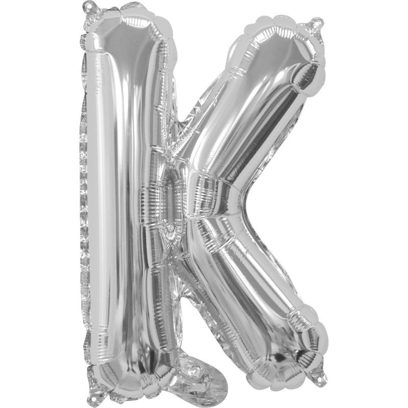 Silver Letter K Balloon 35cm | Letter Balloons Party Supplies