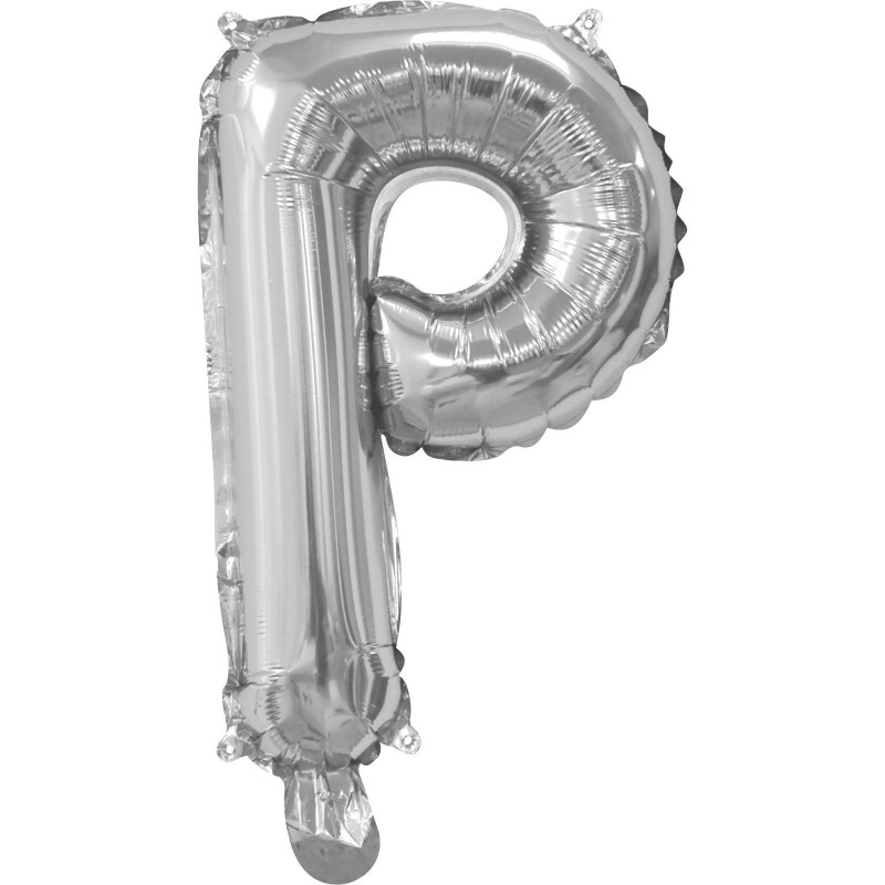 Silver Letter P Balloon 35cm | Letter Balloons Party Supplies