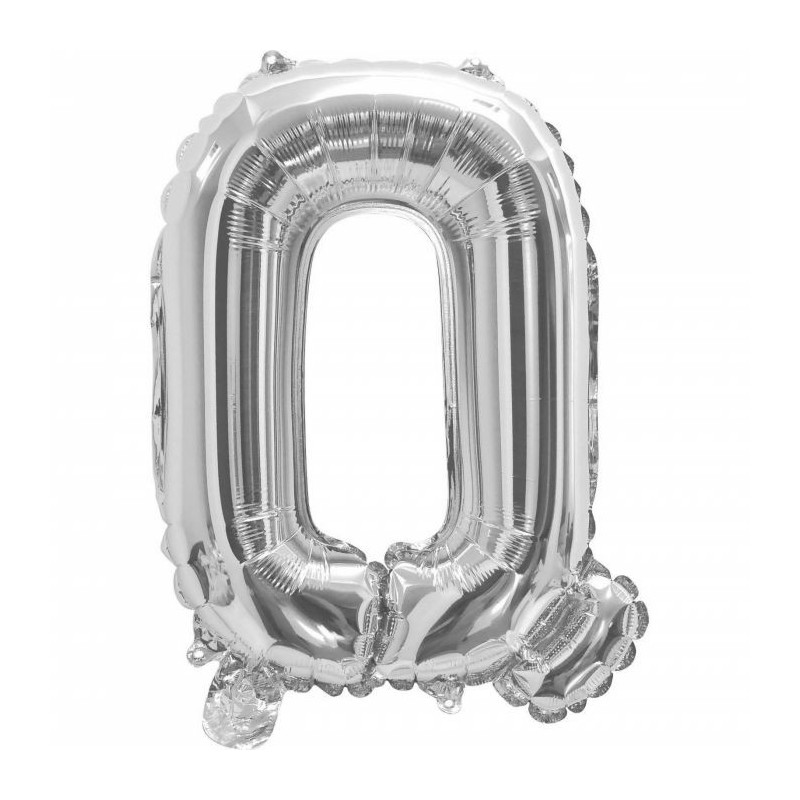 Silver Letter Q Balloon 35cm | Letter Balloons Party Supplies