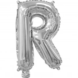 Silver Letter R Balloon 35cm | Letter Balloons Party Supplies