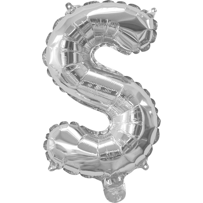 Silver Letter S Balloon 35cm | Letter Balloons Party Supplies