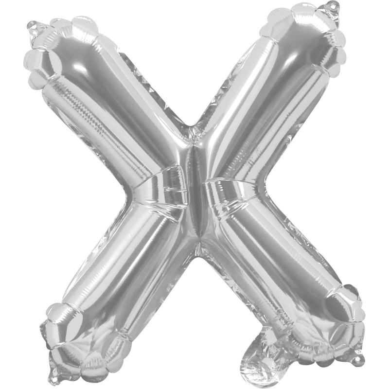 Silver Letter X Balloon 35cm | Letter Balloons Party Supplies