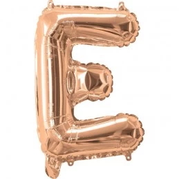 Rose Gold Letter E Balloon 35cm | Letter Balloons Party Supplies