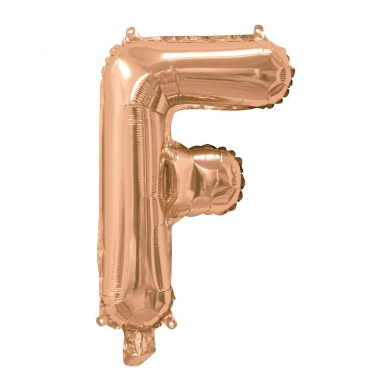 Rose Gold Letter F Balloon 35cm | Letter Balloons Party Supplies