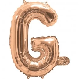 Rose Gold Letter G Balloon 35cm | Letter Balloons Party Supplies
