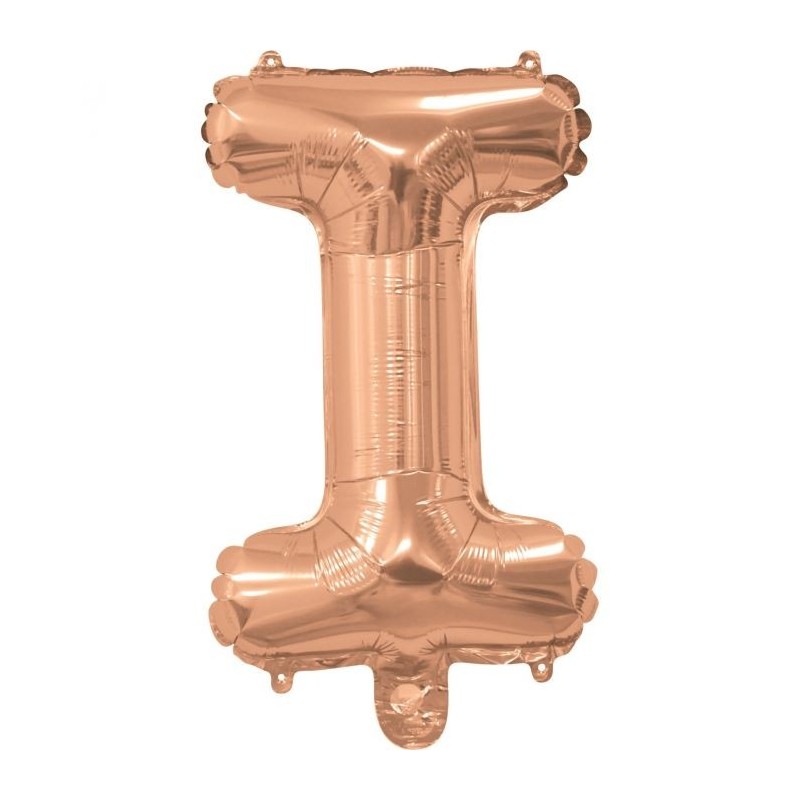 Rose Gold Letter I Balloon 35cm | Letter Balloons Party Supplies