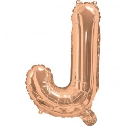 Rose Gold Letter J Balloon 35cm | Letter Balloons Party Supplies