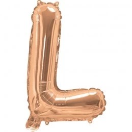 Rose Gold Letter L Balloon 35cm | Letter Balloons Party Supplies